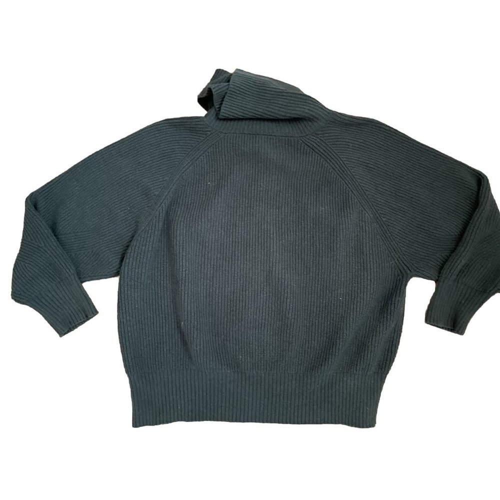 Tara Jarmon Paris Women's Wool Blend Green Cowl Neck Sweater Gold Buttons Large - Picture 6 of 10
